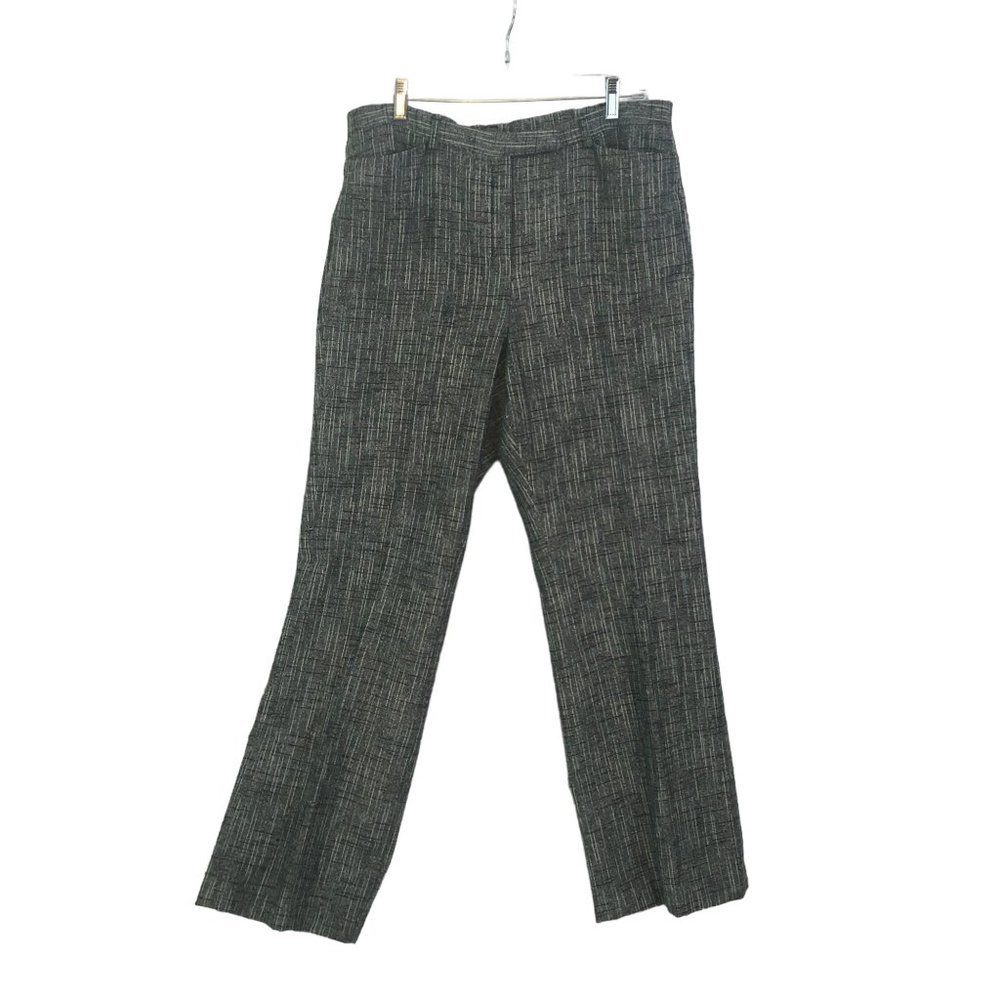 Ingenuity Womens Vintage Black White Blue‎ Tweed Dress Pants, sz 12, 34 waist